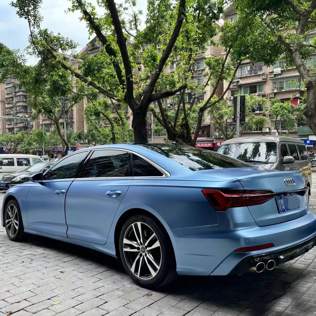 Ravoony Plus Pure Metal Mist Blue Car Vinyl Wrap Audi A6 Wrap 