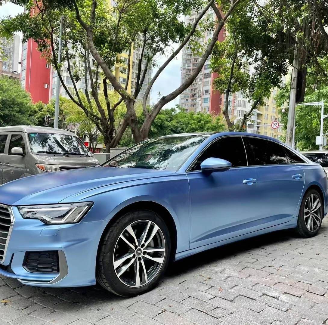 Ravoony Plus Pure Metal Mist Blue Car Vinyl Wrap Audi A6 Wrap 