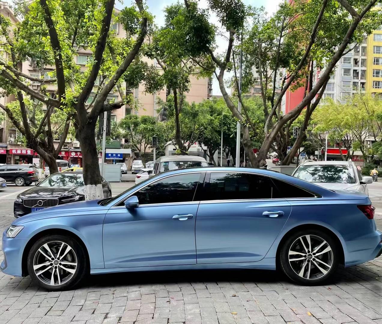 Ravoony Plus Pure Metal Mist Blue Car Vinyl Wrap Audi A6 Wrap 