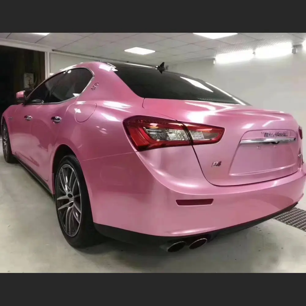 Metal Paint Shell Pink Car Wrap, Best Ravoony Glossy Metal Paint Shell Pink Car Wrap