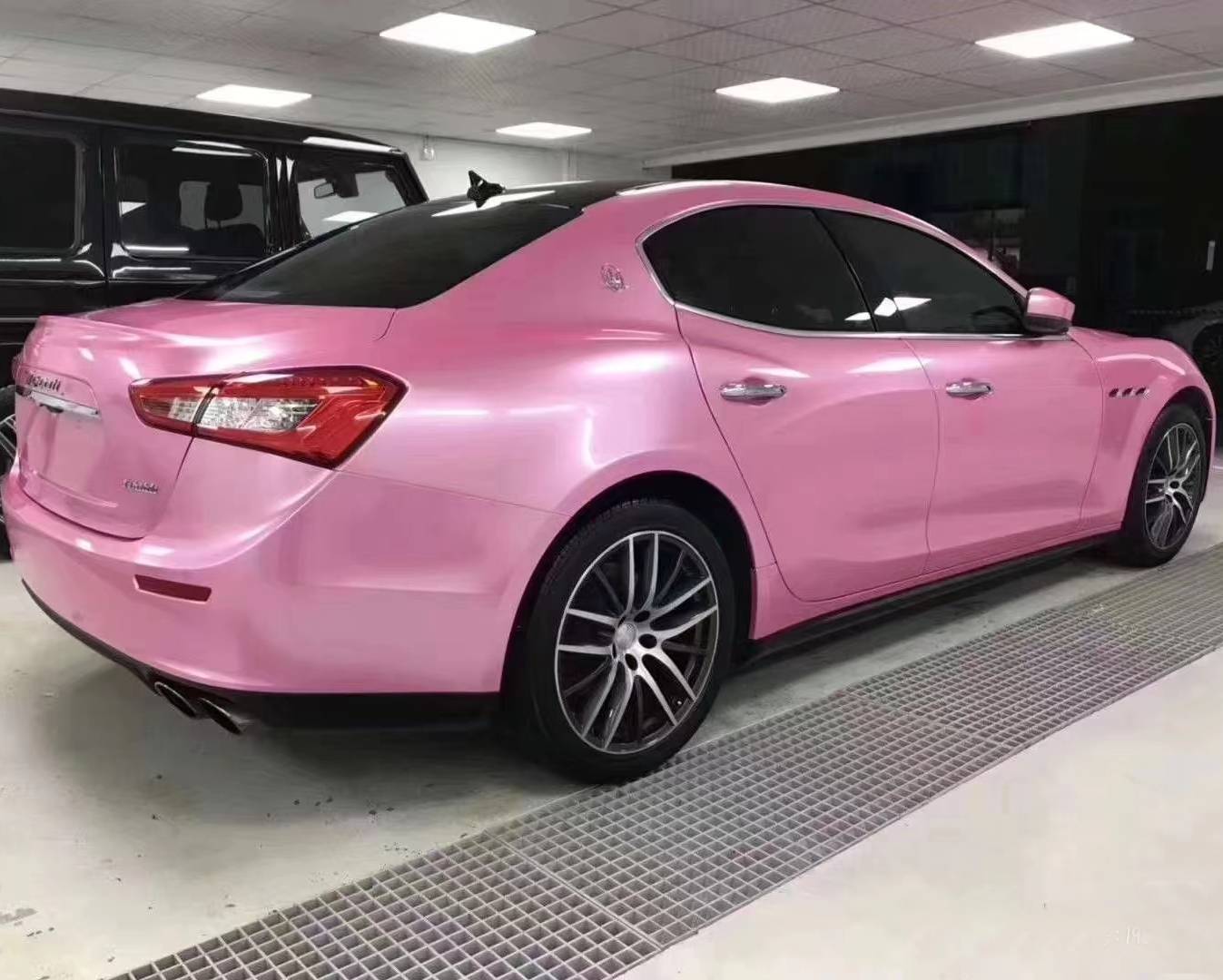 Metal Paint Shell Pink Car Wrap, Best Ravoony Glossy Metal Paint Shell Pink Car Wrap