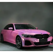 Glossy Laser Pink Car Vinyl Wrap