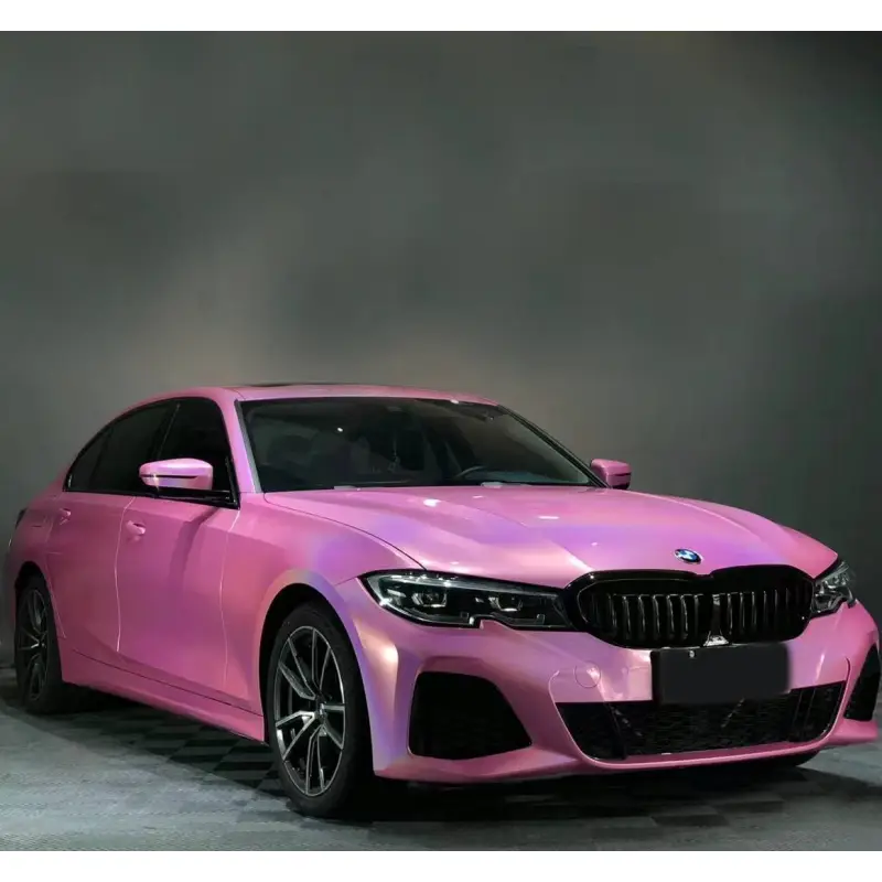Glossy Laser Pink Car Vinyl Wrap