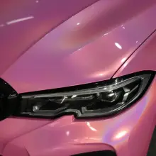 Glossy Laser Pink Car Vinyl Wrap