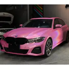 Glossy Laser Pink Car Vinyl Wrap