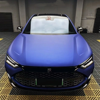 Ravoony Plus Ultra-Matte Metal Blue Car Wrap 02