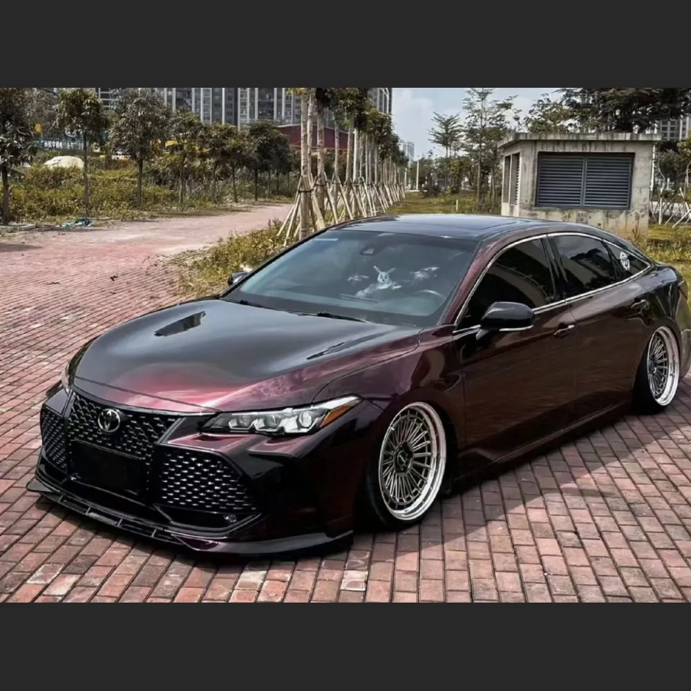 Ravoony Plus Glossy Diamond Black Red Vinyl Car Wrap Toyota Abaron Wrap