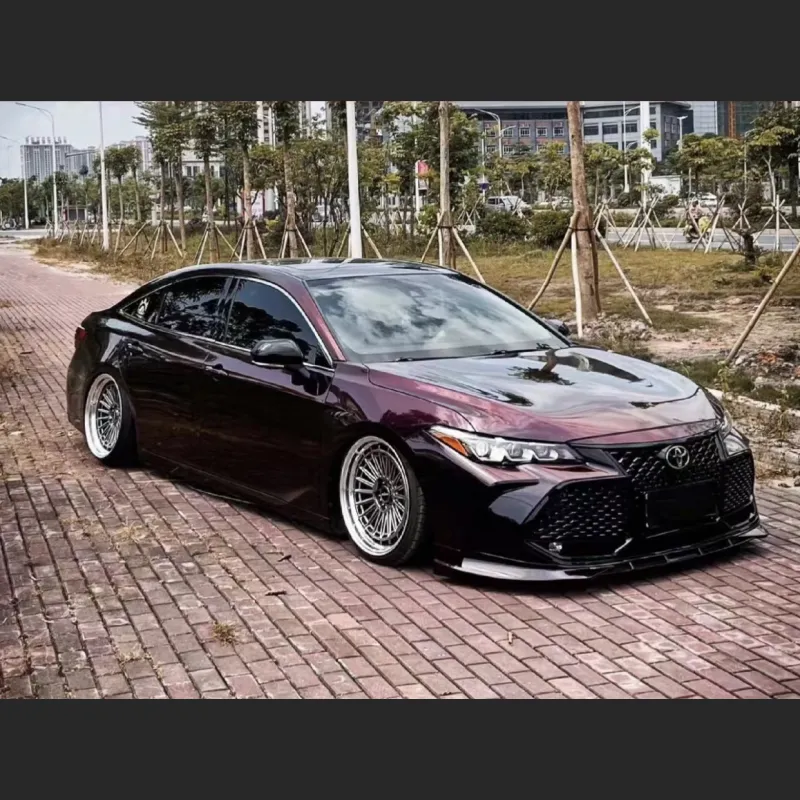 Ravoony Plus Glossy Diamond Black Red Vinyl Car Wrap Toyota Abaron Wrap