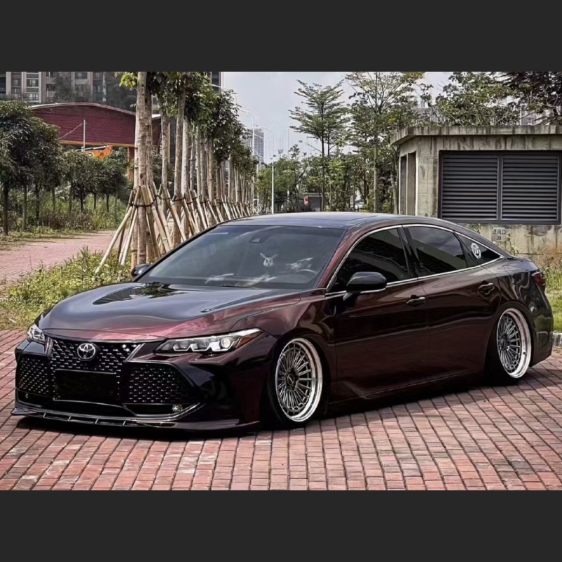 Ravoony Plus Glossy Diamond Black Red Vinyl Car Wrap Toyota Abaron Wrap