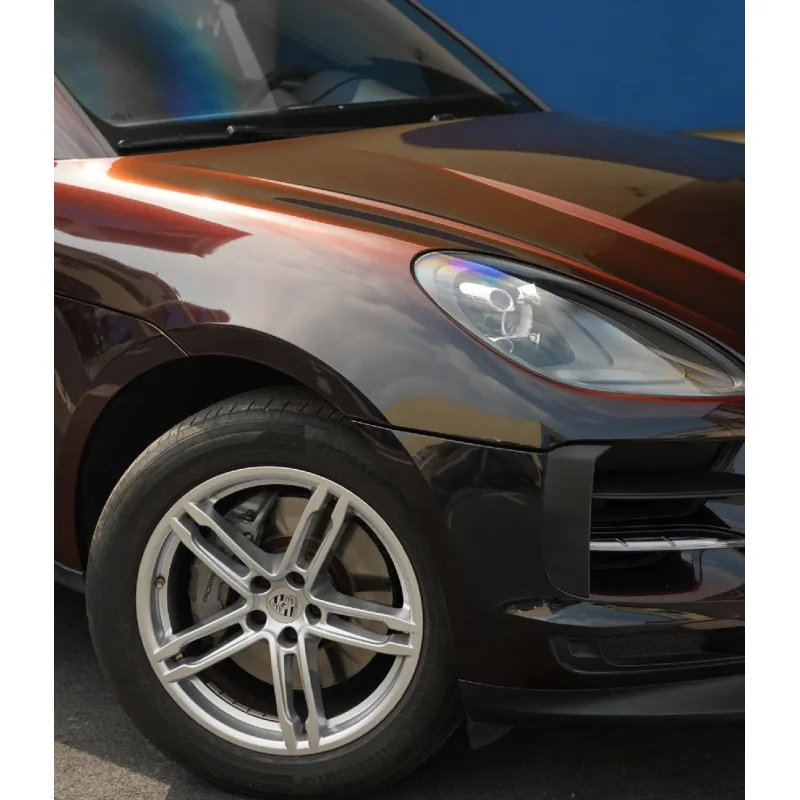 PET Gloss Color Shift Rainbow Drift Black Red Vinyl Wrap