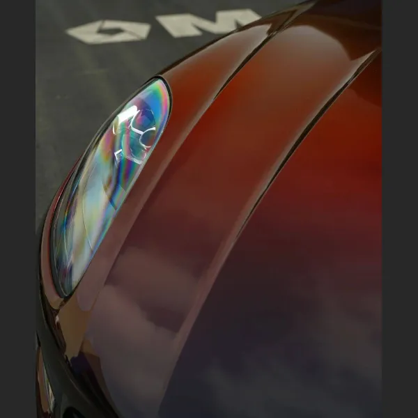 Ravoony Gloss Color Shift Rainbow Drift Black Red Vinyl Wrap