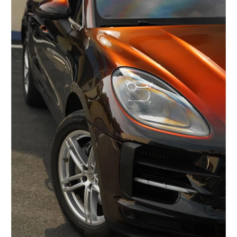 PET Gloss Color Shift Rainbow Drift Black Red Vinyl Wrap