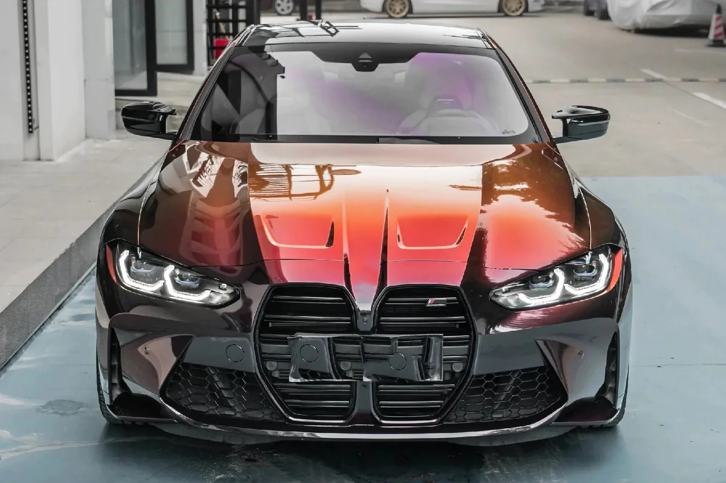 PET Gloss Color Shift Rainbow Drift Black Red Vinyl Wrap