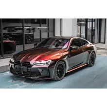 PET Gloss Color Shift Rainbow Drift Black Red Vinyl Wrap