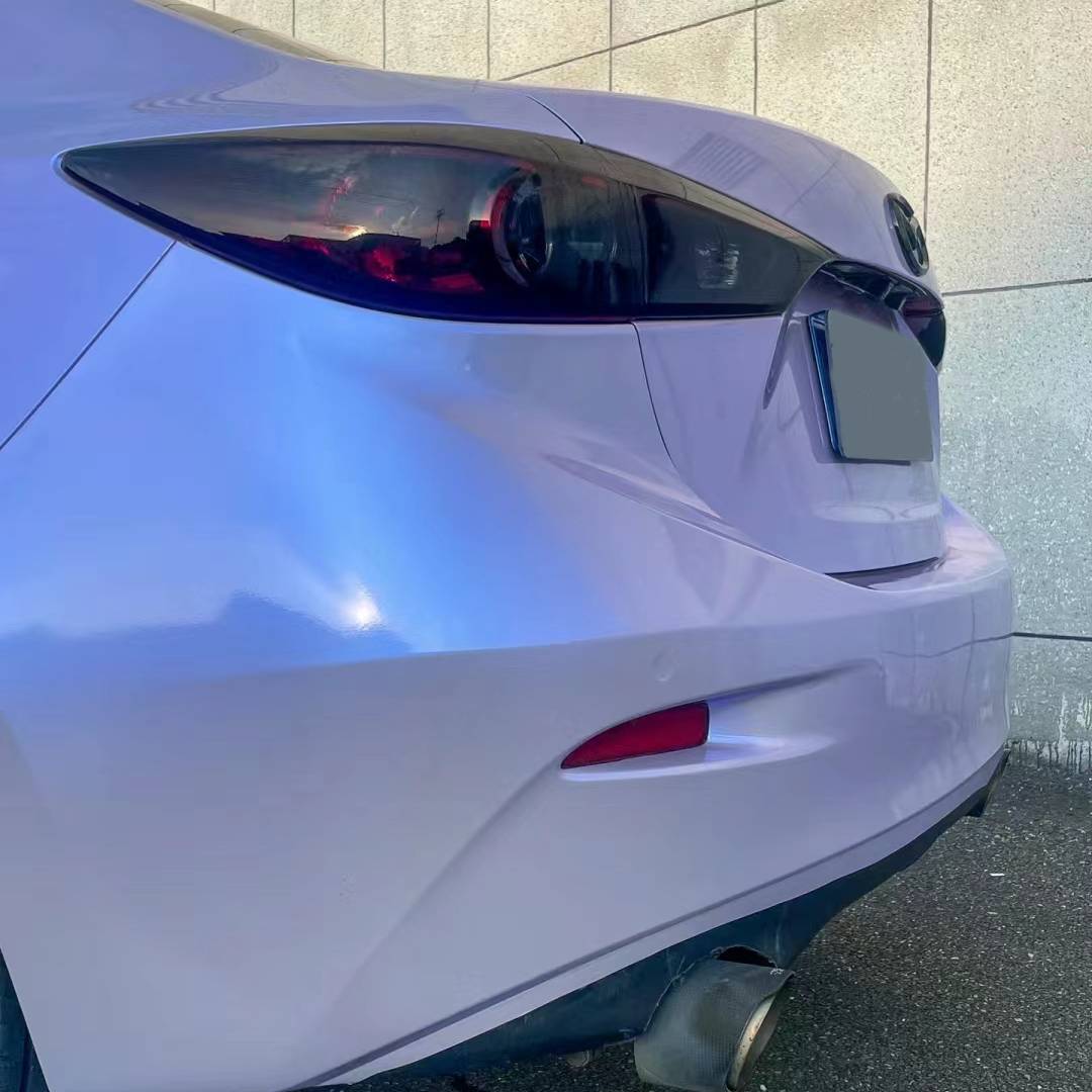 Ravoony Plus Glossy Twin Silver Purple Car Vinyl Wrap