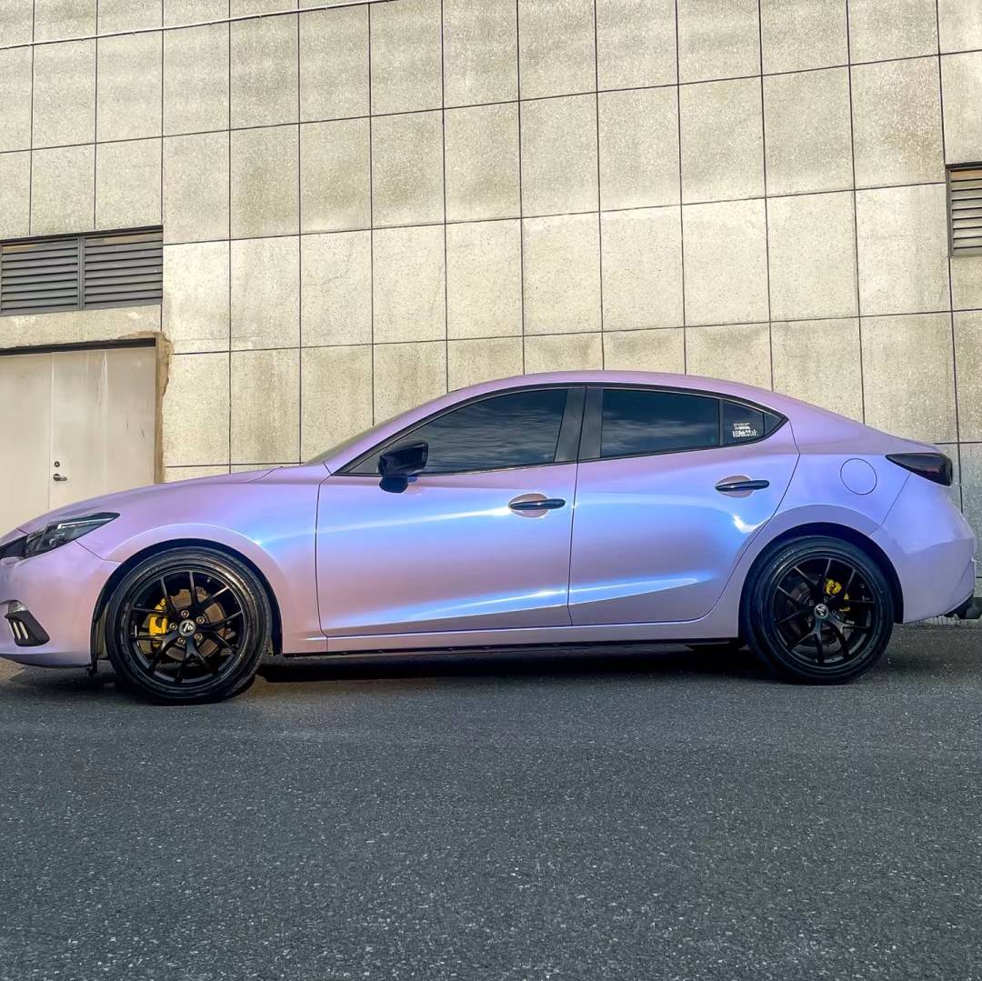 Ravoony Plus Glossy Twin Silver Purple Car Vinyl Wrap