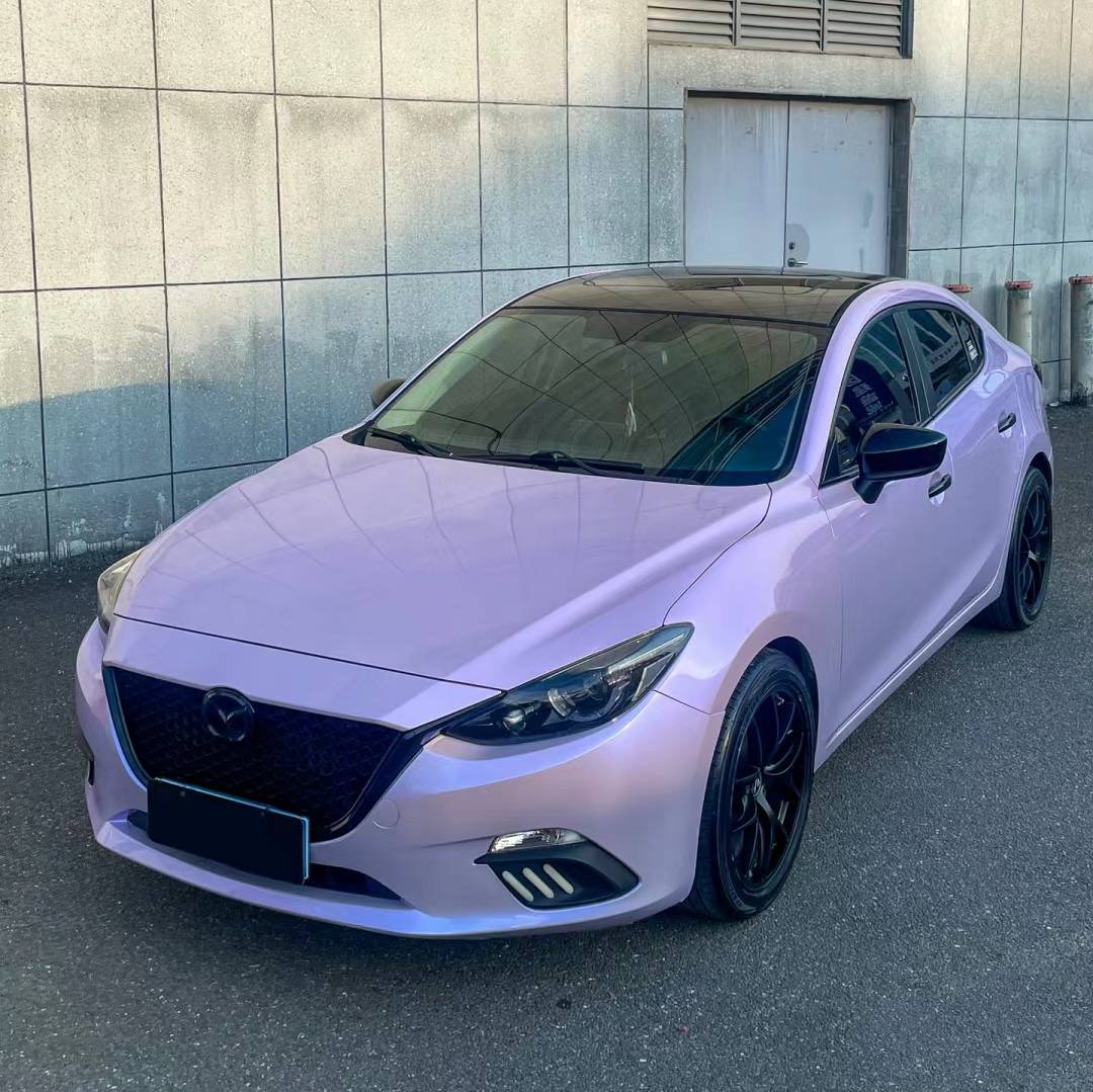 Ravoony Plus Glossy Twin Silver Purple Car Vinyl Wrap
