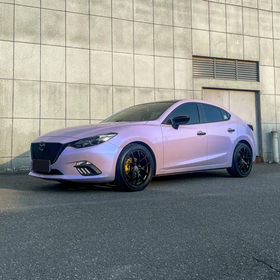 Ravoony Plus Glossy Twin Silver Purple Car Vinyl Wrap