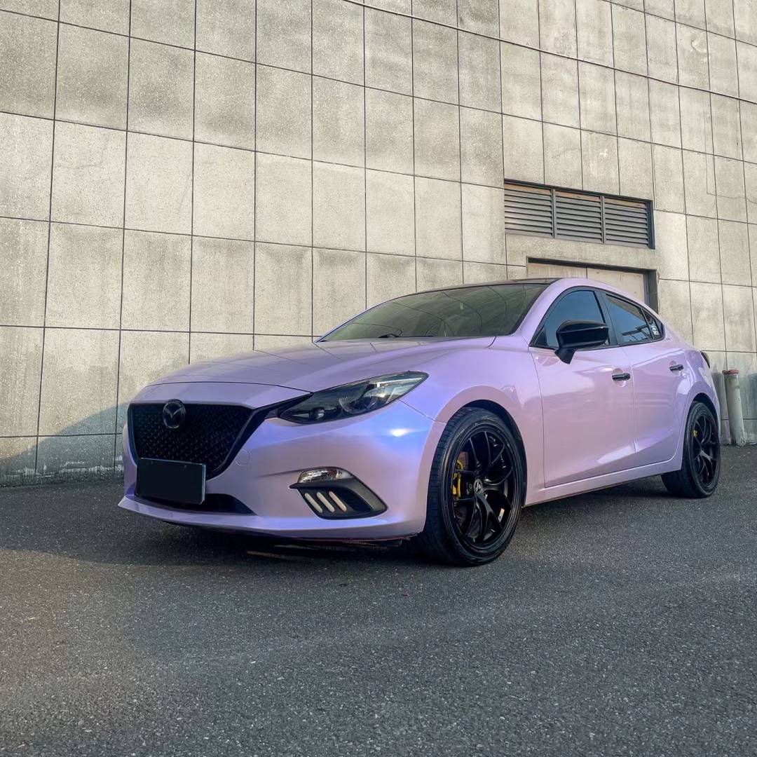 Ravoony Plus Glossy Twin Silver Purple Car Vinyl Wrap