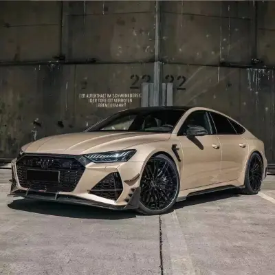 Ravoony Plus Glossy Metal Champaign Dark Gold Car Wrap Audi RS Wrap 02