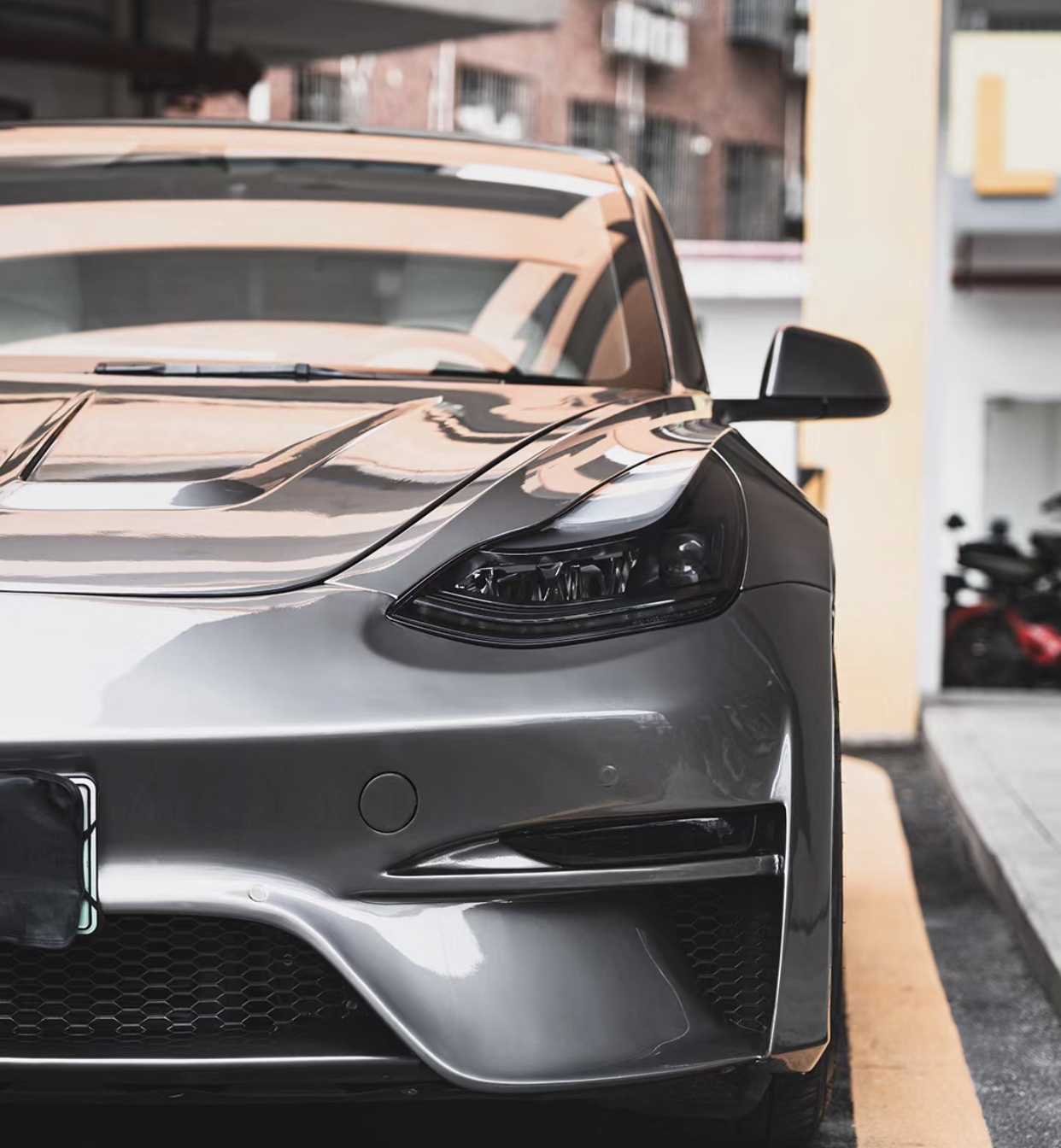 Ravoony Plus Metal Liquid Silver Car Vinyl Wrap Tesla Wrap