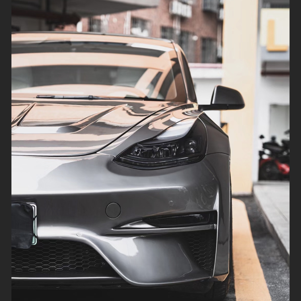 Ravoony Plus Metal Liquid Silver Car Vinyl Wrap Tesla Wrap