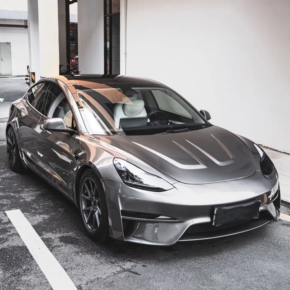 Ravoony Plus Metal Liquid Silver Car Vinyl Wrap Tesla Wrap