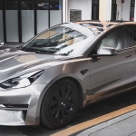 Ravoony Plus Metal Liquid Silver Car Vinyl Wrap Tesla Wrap