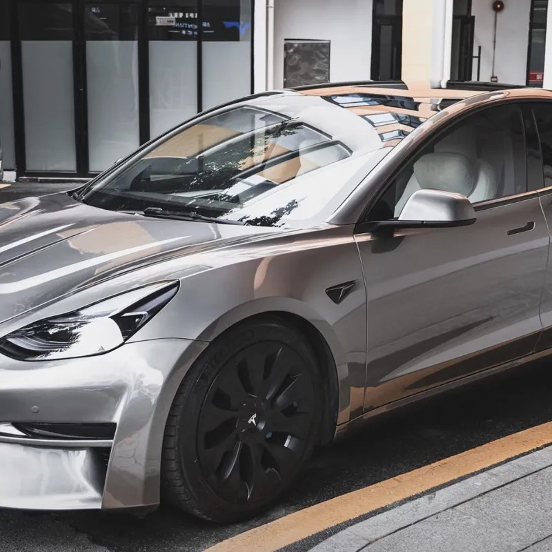 Ravoony Plus Metal Liquid Silver Car Vinyl Wrap Tesla Wrap