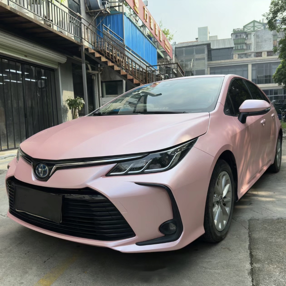 Ravoony Plus Pure Metal Cherry Pink Car Vinyl Wrap Toyota Corolla Wrap