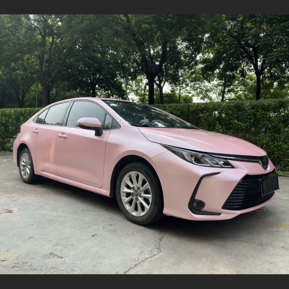Ravoony Plus Pure Metal Cherry Pink Car Vinyl Wrap Toyota Corolla Wrap