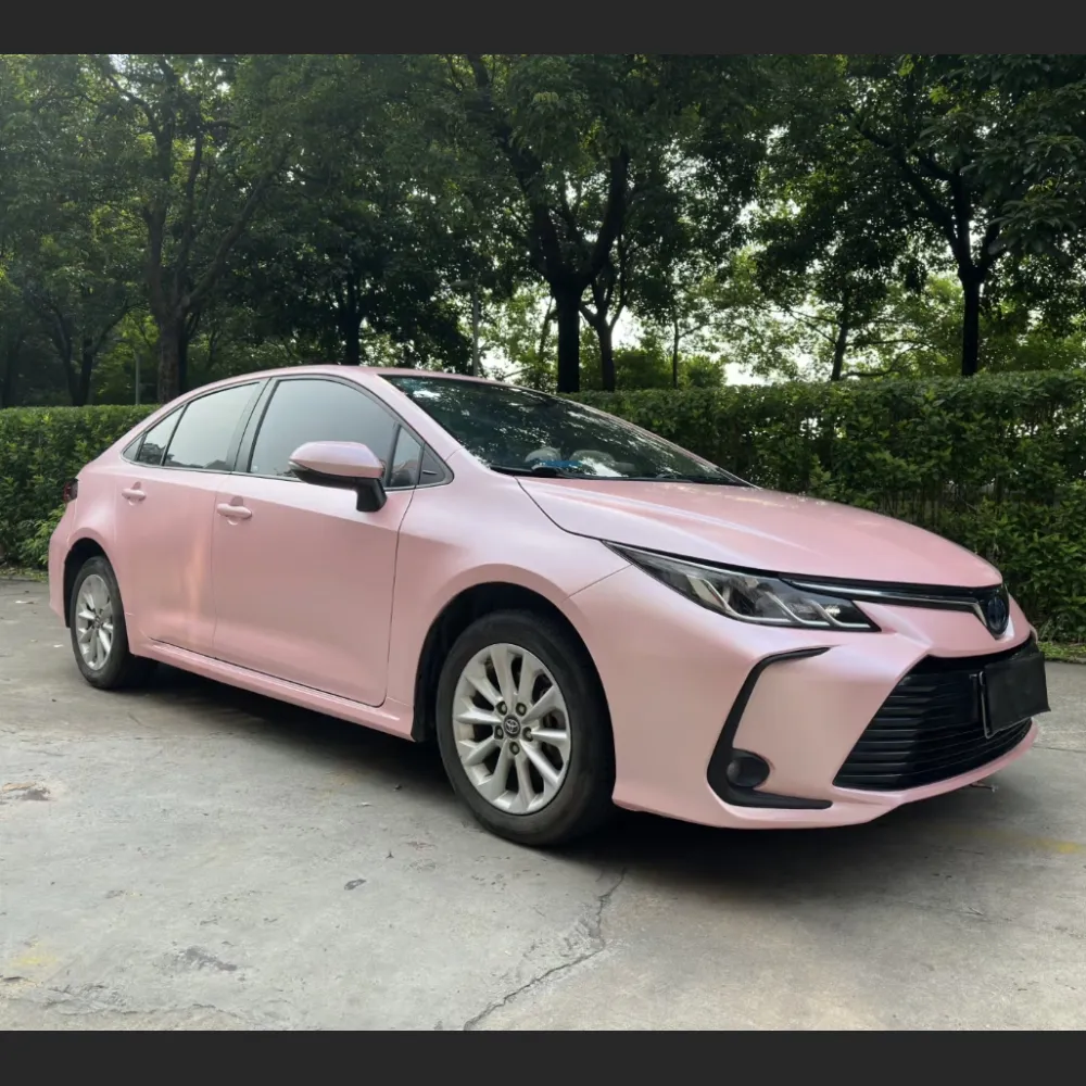 Ravoony Plus Pure Metal Cherry Pink Car Vinyl Wrap Toyota Corolla Wrap