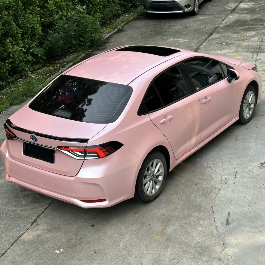 Ravoony Plus Pure Metal Cherry Pink Car Vinyl Wrap Toyota Corolla Wrap