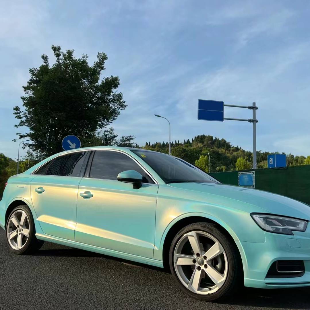 Ravoony Plus Glossy Laser Tiffany Car Vinyl Wrap Audi A3 Wrap