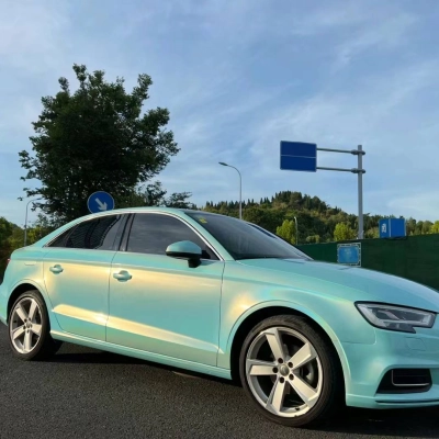 Ravoony Plus Glossy Laser Tiffany Car Vinyl Wrap Audi A3 Wrap 02