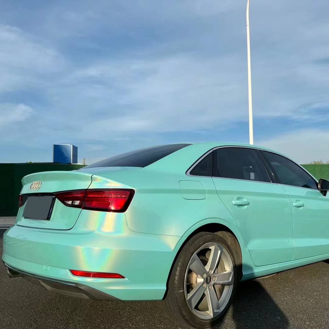 Ravoony Plus Glossy Laser Tiffany Car Vinyl Wrap Audi A3 Wrap