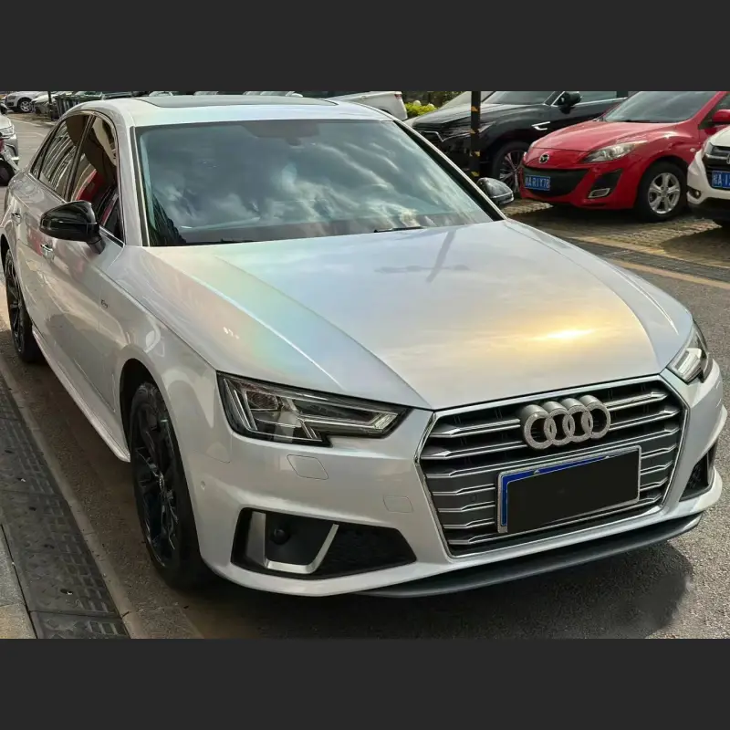 Ravoony Plus Glossy Laser White Car Vinyl Wrap Audi A4 Wrap
