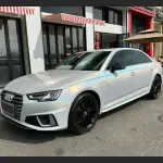 Ravoony Plus Glossy Laser White Car Vinyl Wrap Audi A4 Wrap