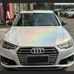 Ravoony Plus Glossy Laser White Car Vinyl Wrap Audi A4 Wrap