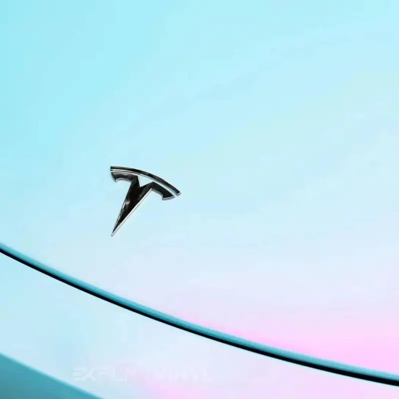 Matte Twin Pink Blue Car Vinyl Wrap