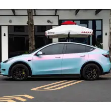 Matte Twin Pink Blue Car Vinyl Wrap