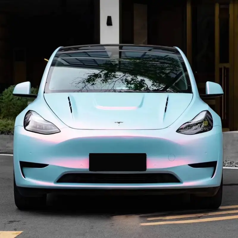 Matte Twin Pink Blue Car Vinyl Wrap