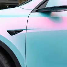 Matte Twin Pink Blue Car Vinyl Wrap