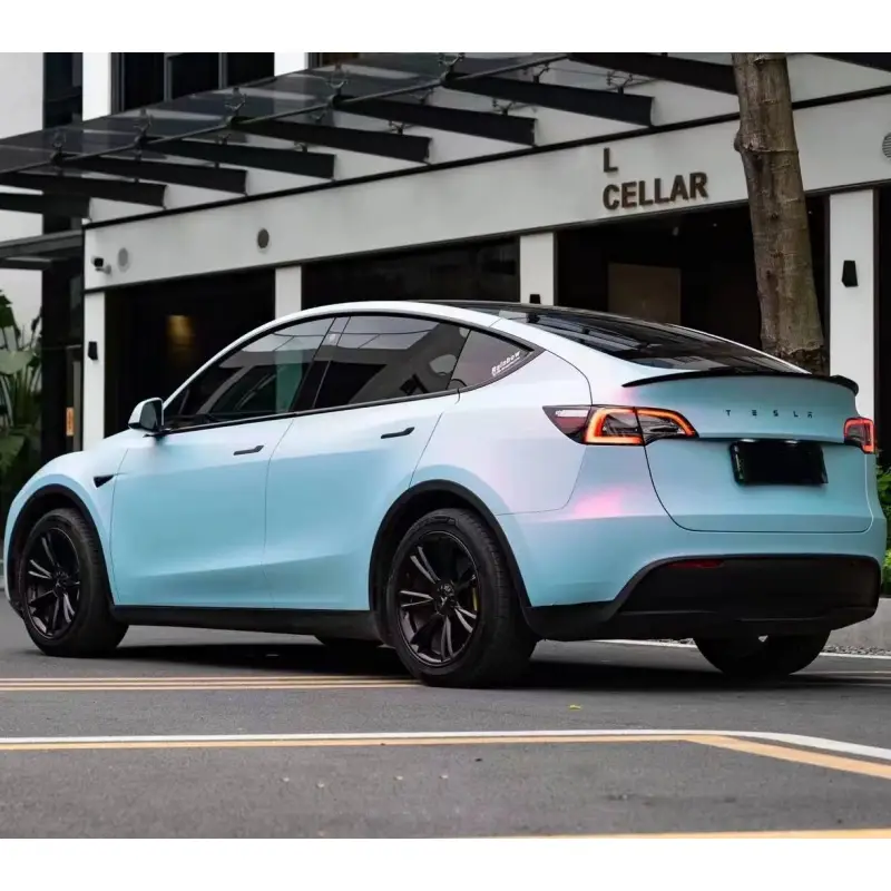 Matte Twin Pink Blue Car Vinyl Wrap