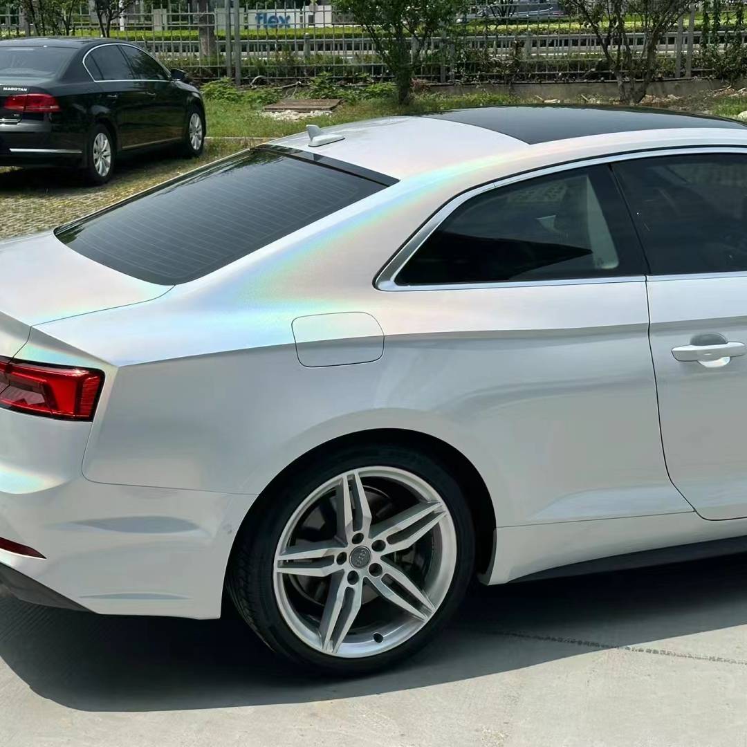Ravoony Plus Matte Laser White Car Vinyl Wrap Audi A5 Wrap
