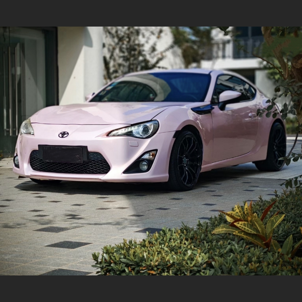 Ravoony Plus PET Glossy Baby Pink Car Vinyl Wrap Future Toyota 86 Wrap