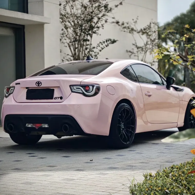 Ravoony Plus PET Glossy Baby Pink Car Vinyl Wrap Future Toyota 86 Wrap