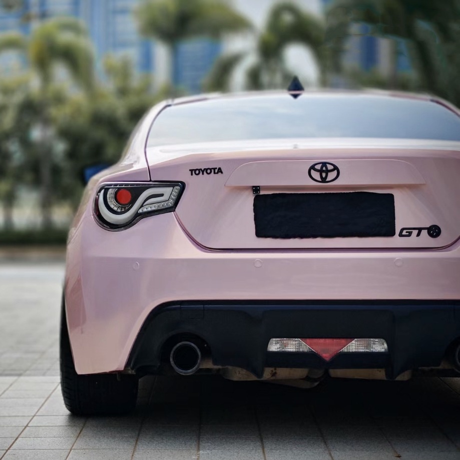 Ravoony Plus PET Glossy Baby Pink Car Vinyl Wrap Future Toyota 86 Wrap