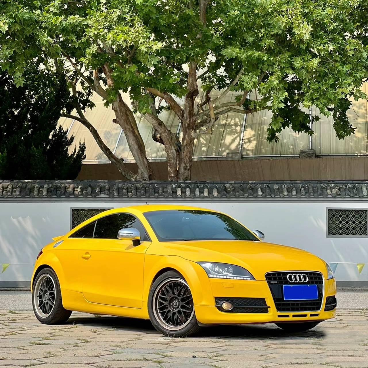 Ravoony Plus PET Crystal Maize Yellow Car Vinyl Wrap Audi TT Wrap