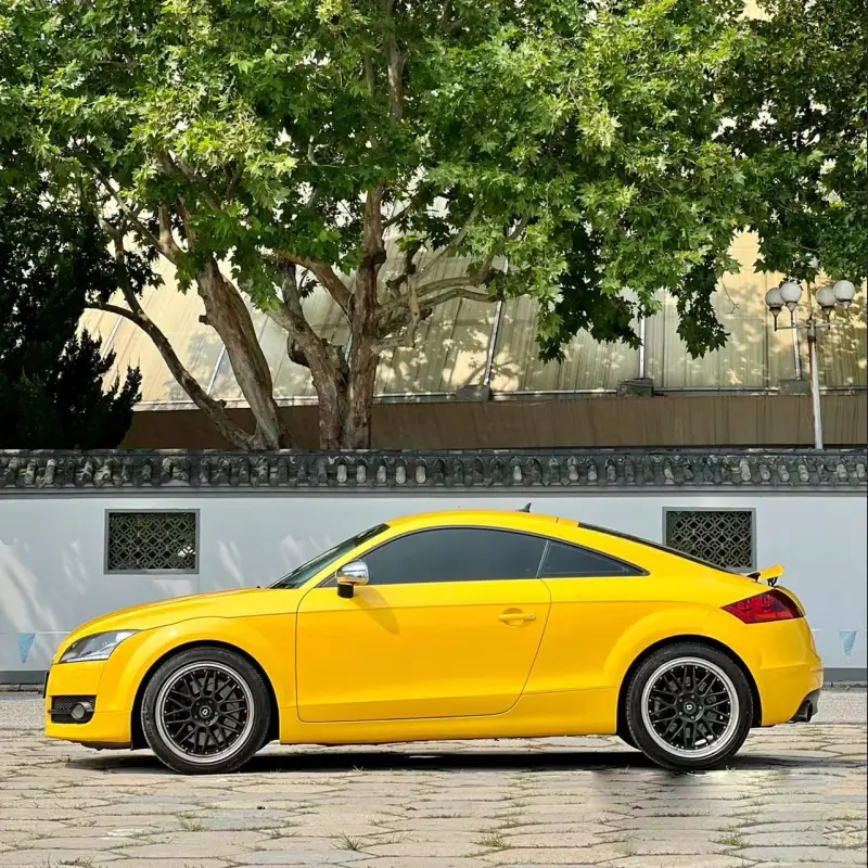 Ravoony Plus Crystal Maize Yellow Car Vinyl Wrap Audi TT Wrap